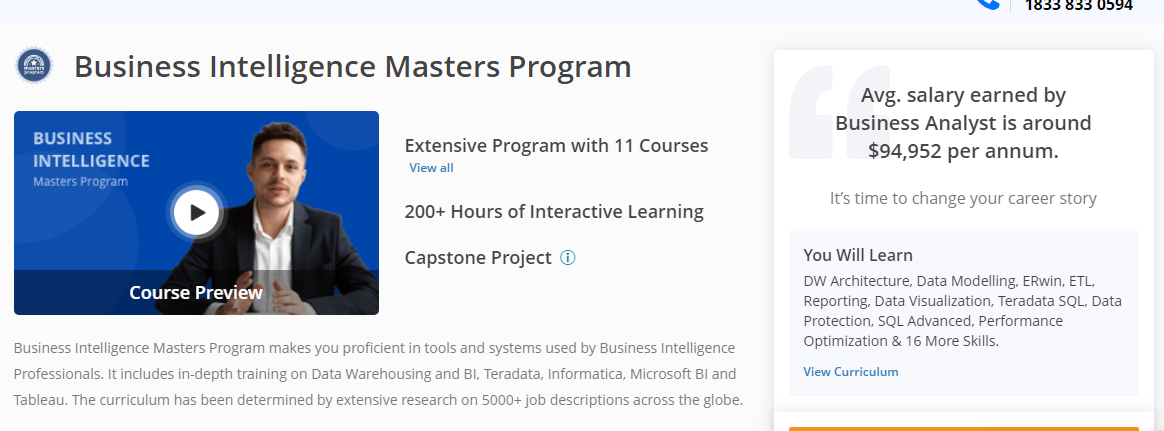 Masters business intelligence
