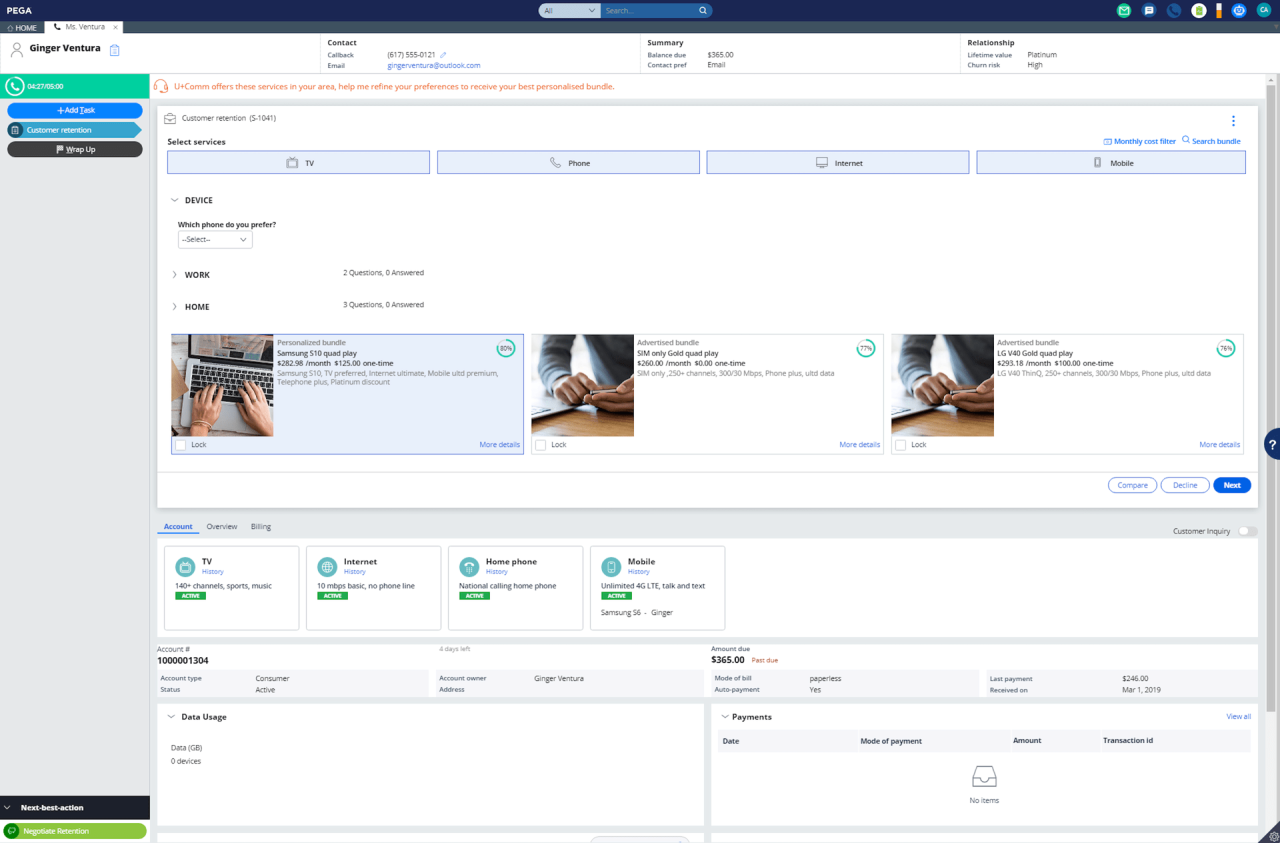 Customer decision hub pega