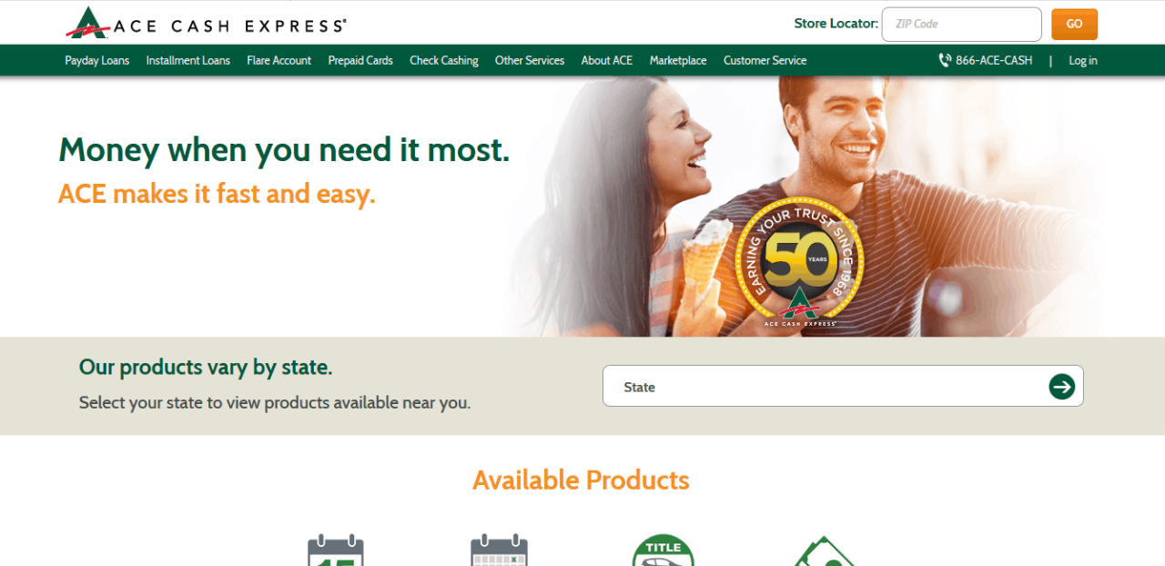 Ace cash express online payment