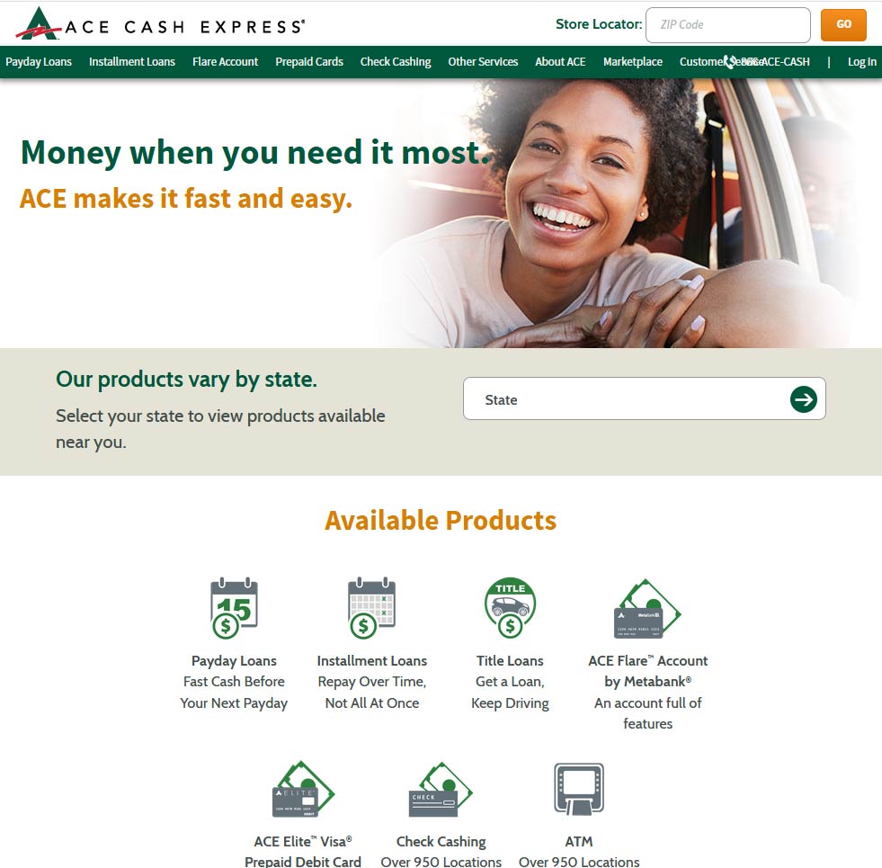 Ace cash express payment portal